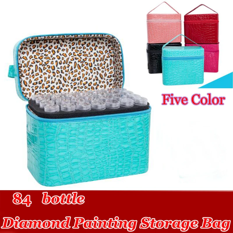 

84 Bottles Diamond Painting Accessories Cross Stitch Tool Box Container Diamond Storage Bag 5D Embroidery Mosaic