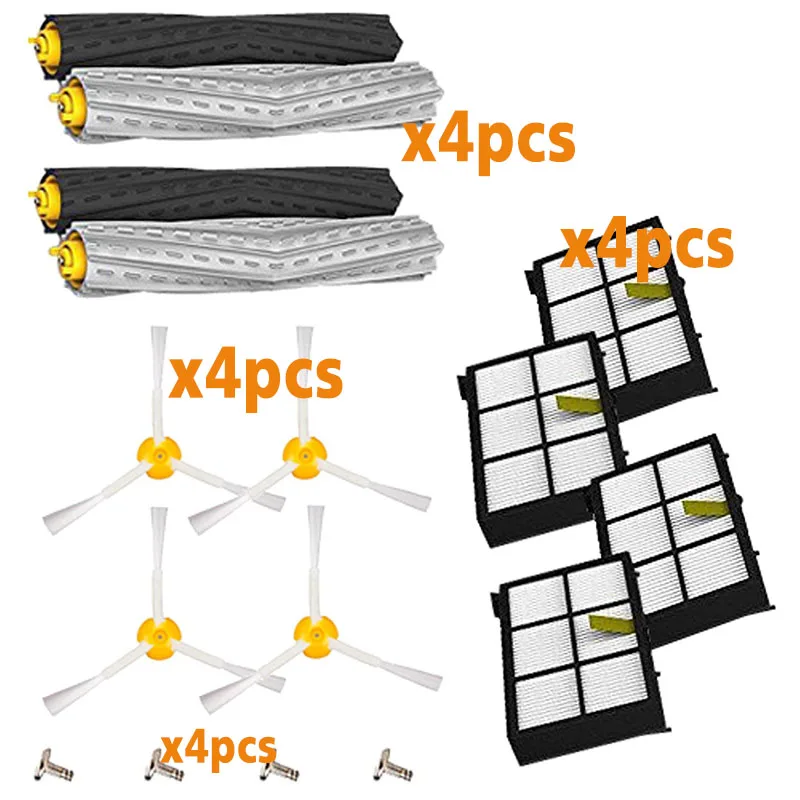 Фильтр без углов для удаления мусора, набор кистей для iRobot Roomba 800 900 серии, комплекты запасных частей, 805, 860, 871, 880, 890, 960 - Цвет: total16pcs