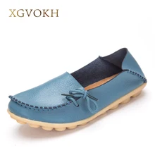 Большой размер женщин обувь кожаные Мокасины мать вскользь slip-on обувь для девочек дышащая комфортно женщина Платье Твердые квартиры