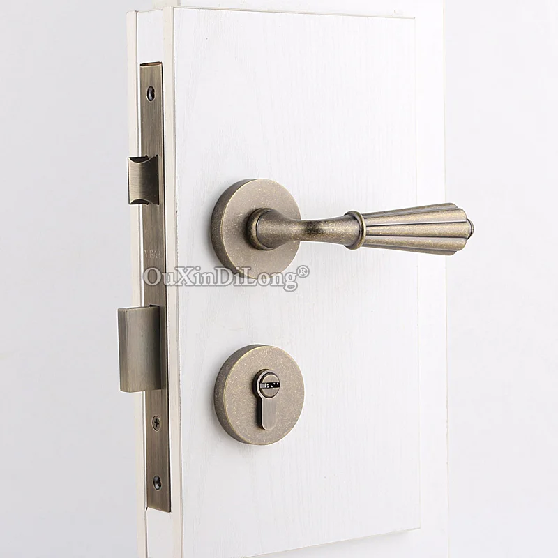  High Quality European Mortise Door Lock Set Copper Interior Door Lever Lock for Living Room Bedroom - 33018871556