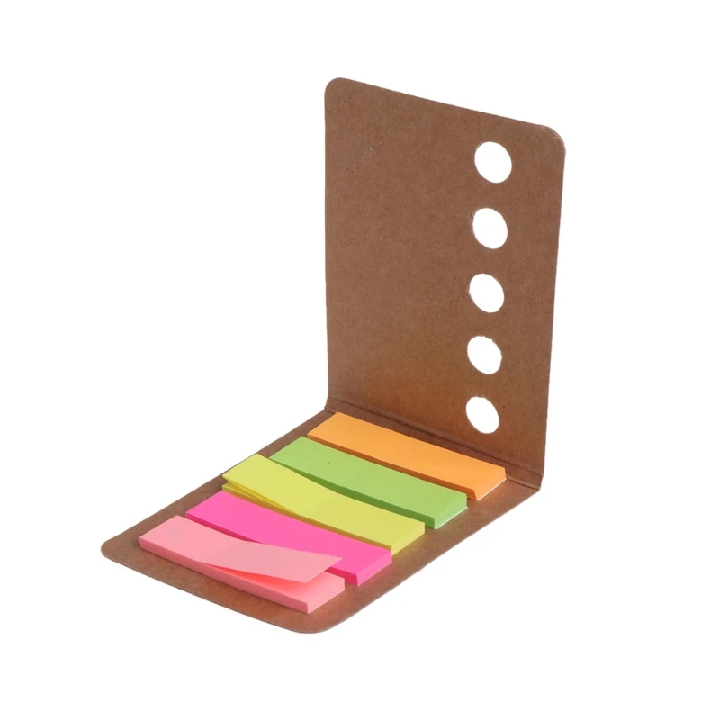 

5 Pads/Pack Kraft Paper Cover Candy Color Sticky Notes Page Marker Index Tabs Sticky Notes