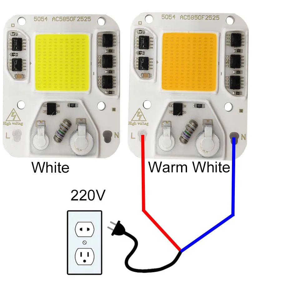 30 Вт 50 W 100 W светодиодный COB чип AC 110 V 220 V 230 V смарт-ic DIY светодиодный шарики для Светодиодный прожектор теплый белый холодный белый светать