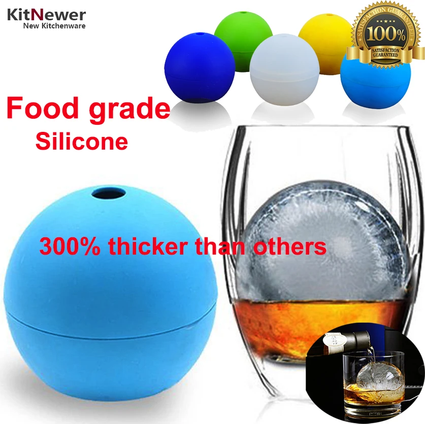 

KITNEWER 2 pieces large whisky ice ball 6cm round Whisky silicone ice ball mold big sphere ice mould whiskey ice ball maker