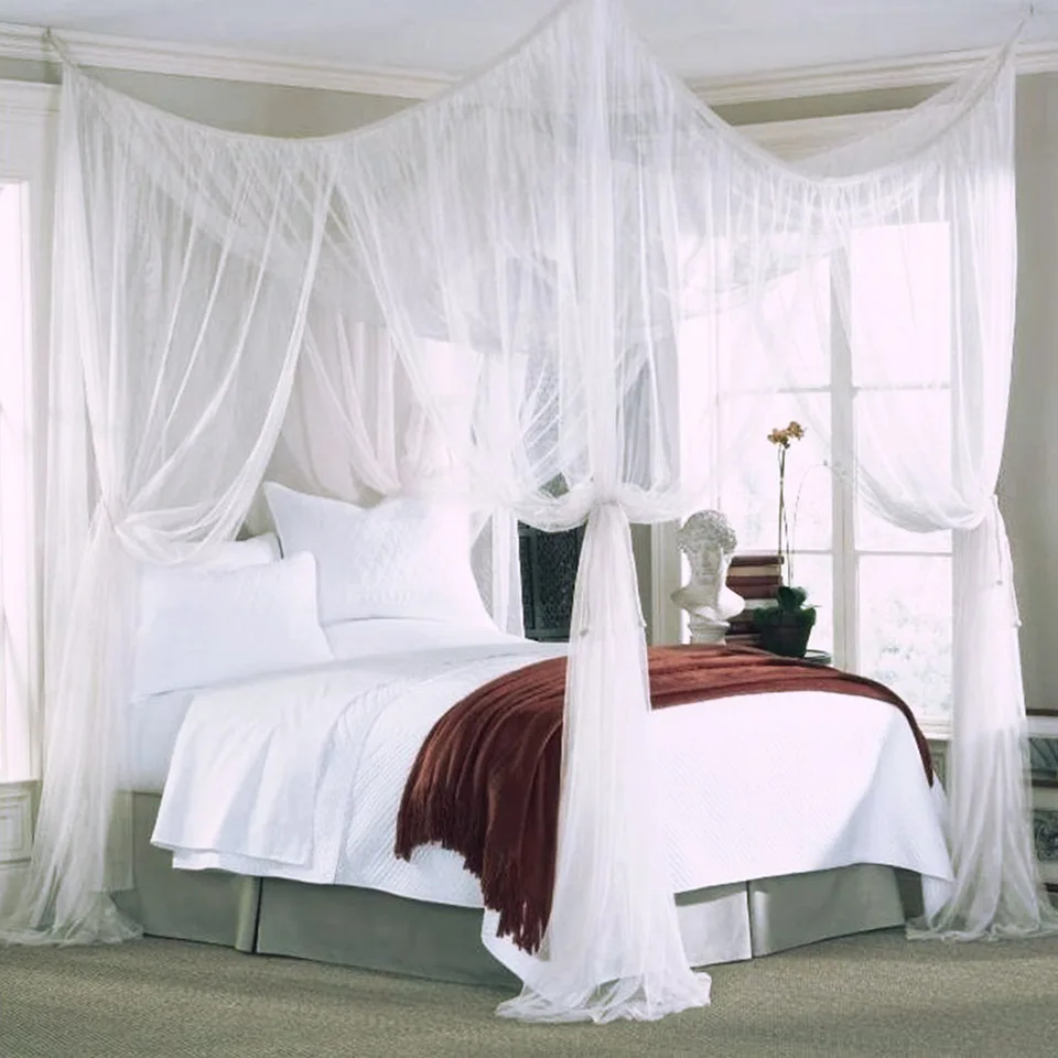 4 Corner Post Adult Baby Bed Crib Netting Canopy Cover Mosquito