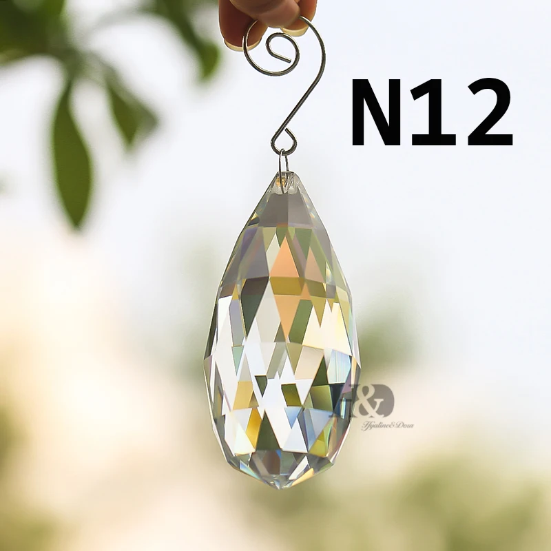 76mm Clear Glass Chandelier Crystal Parts with Hook Hanging Pendant Lighting Sun catcher Rainbow Maker Prisms Window Decoration