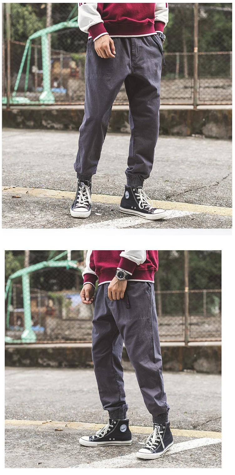 2019 весенний тренд японская версия колледжа Ветер мужские брюки свободные повседневные Малый простые комбинезоны черный серый зеленый хаки