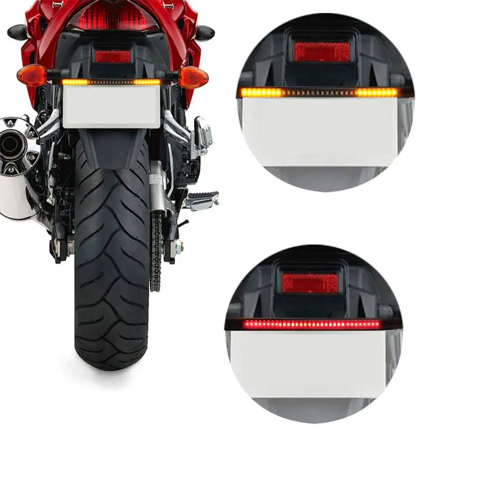 Светильник для мотоцикла, задний тормоз, Стоп сигнал поворота, светильник номерного знака, встроенный 3528 SMD 48 светодиодный, красный, янтарный цвет