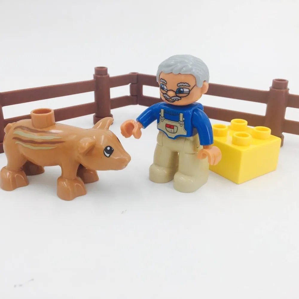واحد بيع Diy كتل الطوب لعب الاطفال طير مزرعة البيض الخنازير السياج اللعب الملحقات المتوافقة مع Legoingly Duploe أجزاء واحد بيع Diy كتل الطوب لعب الاطفال طير مزرعة البيض الخنازير السياج اللعب الملحقات المتوافقة مع Legoingly Duploe أجزاء