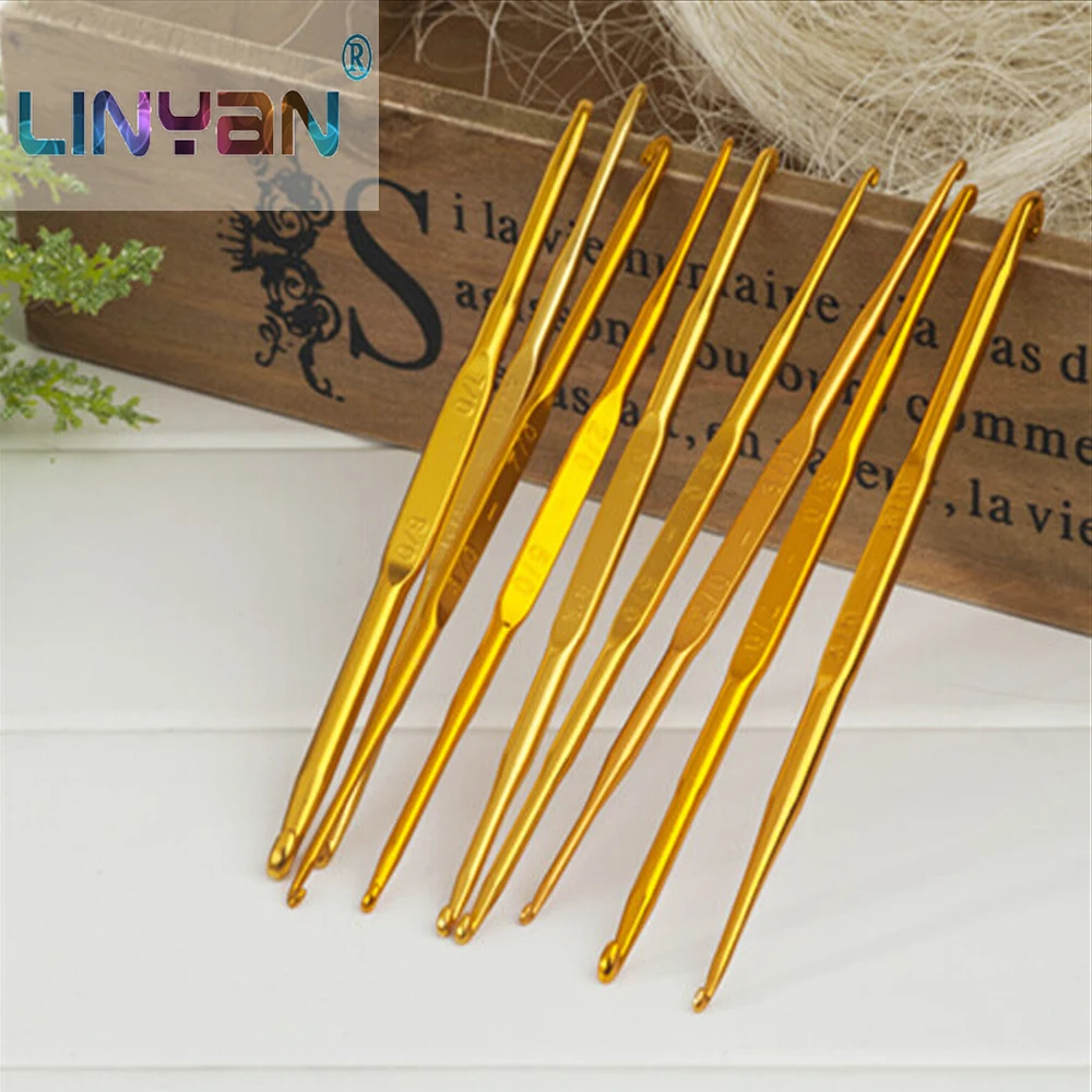 12pcs Double end aluminium alloy Crochet hook Bearded needle Latch