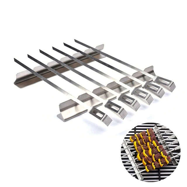 BBQ Accessories Tools Stainless Steel BBQ Skewers Barbecue Fork 14inch