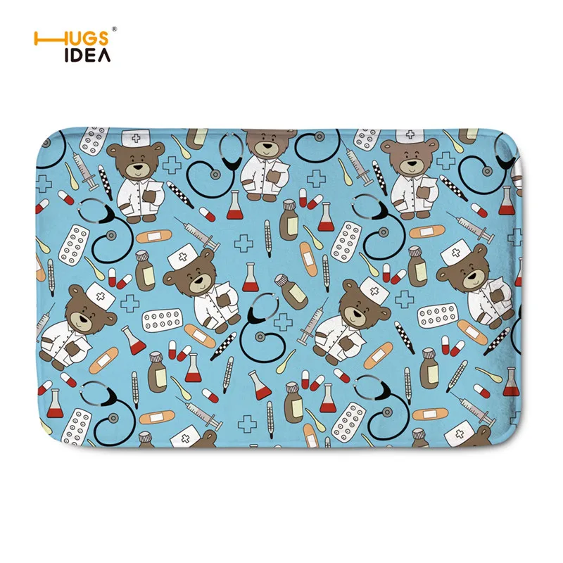 HUGSIDEA милые Мультяшные медсестры с принтом медведя коврики для гостиной креативные фланелевые ковры для дома декоративные Нескользящие alfombres