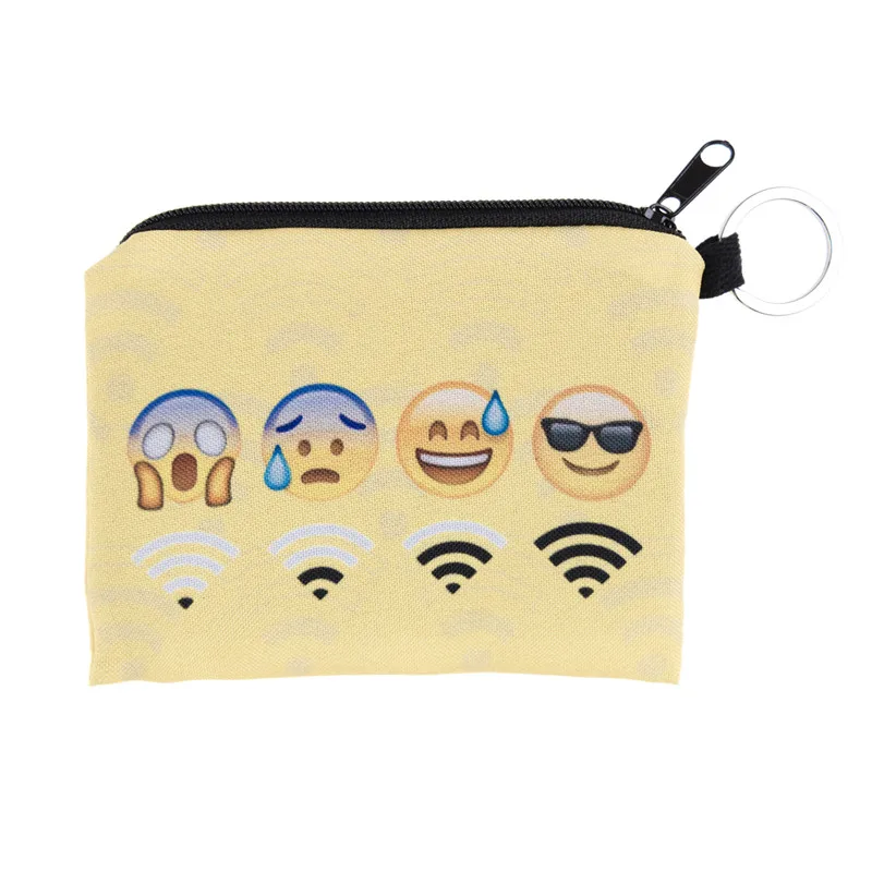 

2016Women Coin Purses Cute Girl Mini Bag Key Ring Case Zipper Wallet 3d print emoji Pouch Change Purse wholesale CP4044