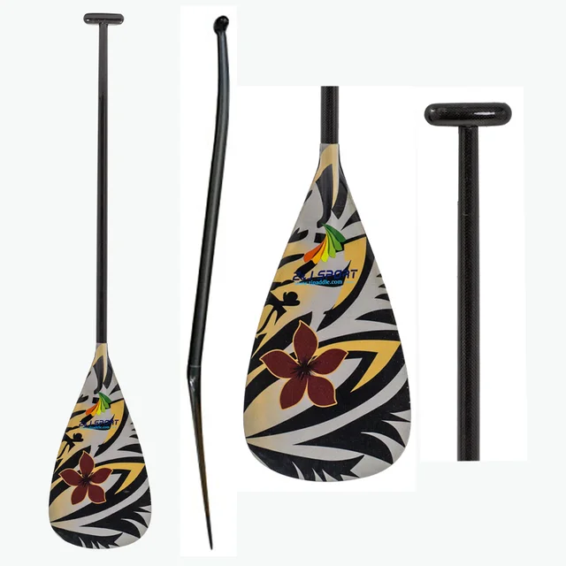 Lightweight Carbon Fiber Outrigger Canoe OC Paddle With Graphics on