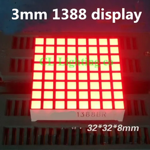 Бесплатная доставка 3 мм светодиодный матричный дисплей 16 Pin 8x8 Красный общий анод