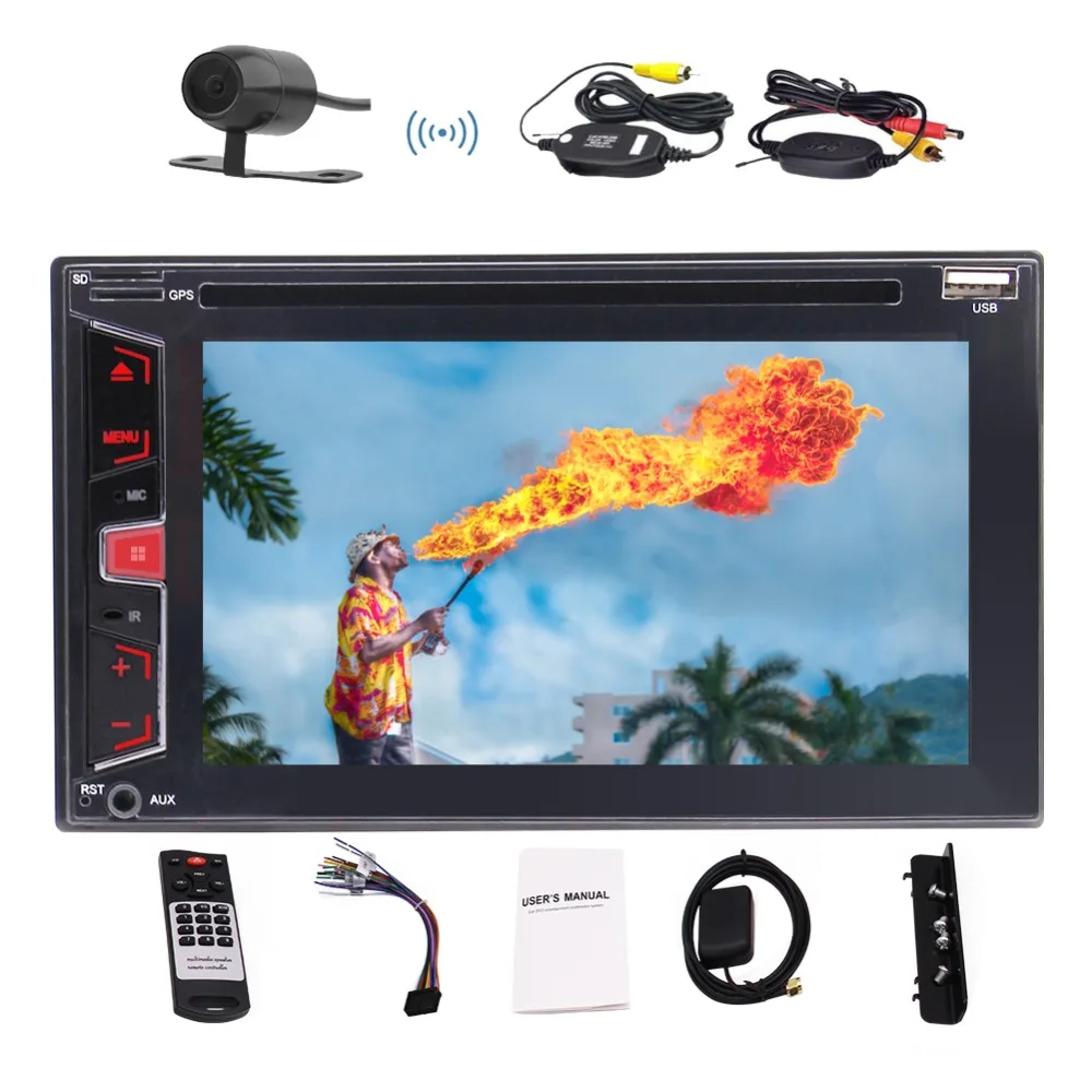 Двойной 2 DIN файлы для CD/DVD/MP3/USB/TF Bluetooth AM/FM/RDS автомобиля стереорадиоприемник gps