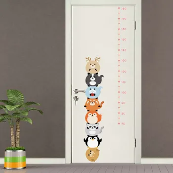 

Cute Cartoon Animals Height Measure Stickers Self-adhesive Kids Room Decal Baby Growth Chart Mural Removable Vinyl Gauge Ruler