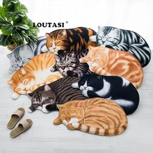 LOUTASI, ковер для спальни, туалета, милый 3D коврик в форме кошки, коврик для ванной комнаты, коврик для гостиной, нескользящий коврик для кухни, коврик для двери