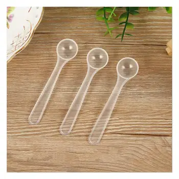 

Hot Selling 100pcs/lot 1g Transparent Spoon 1 Gram Round-bottomed Spoon Food Grade PP Medical 2ml Milk Powder Plastic Scoop