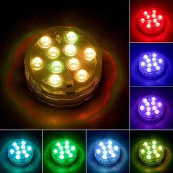 

Submersible Light 10 LED Waterproof Colorful Remote-Controlled Light Decor