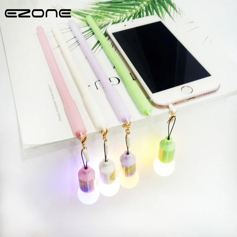 

EZONE Creative Light Bulb Gel Pen 0.38mm Black Ink Colored Pen For Kids Novelty Item School Supplies Material Escolar Stationery