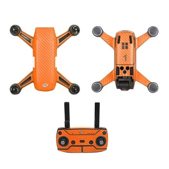 

Luxury Carbon Fiber Skin Wrap Waterproof Stickers For DJI SPARK Accessories (Orange)