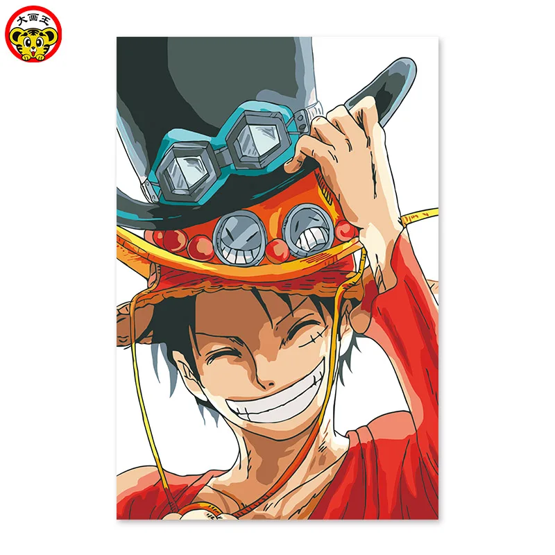 

painting by numbers art paint by number opular, DIY digital painting, handsome cartoon Cartoon Pirate Wang Luofu straw hat grou