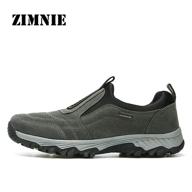 DEKABR Real Leather Outdoor Shoes Men Sports Hiking Shoes Trainers Climbing Trekking Shoes Slip On Hiking Shoes Big Size 39~45