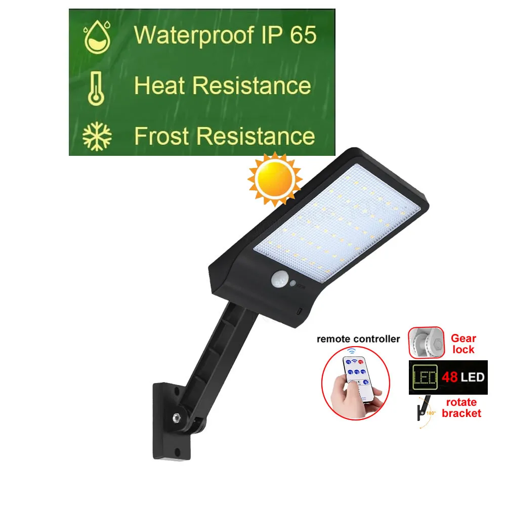 

48 LED 800 LM Solar Lamp Motion Sensor Outdoor Waterproof Body duction Garden Wall Light Courtyard spotl Lamps for gard
