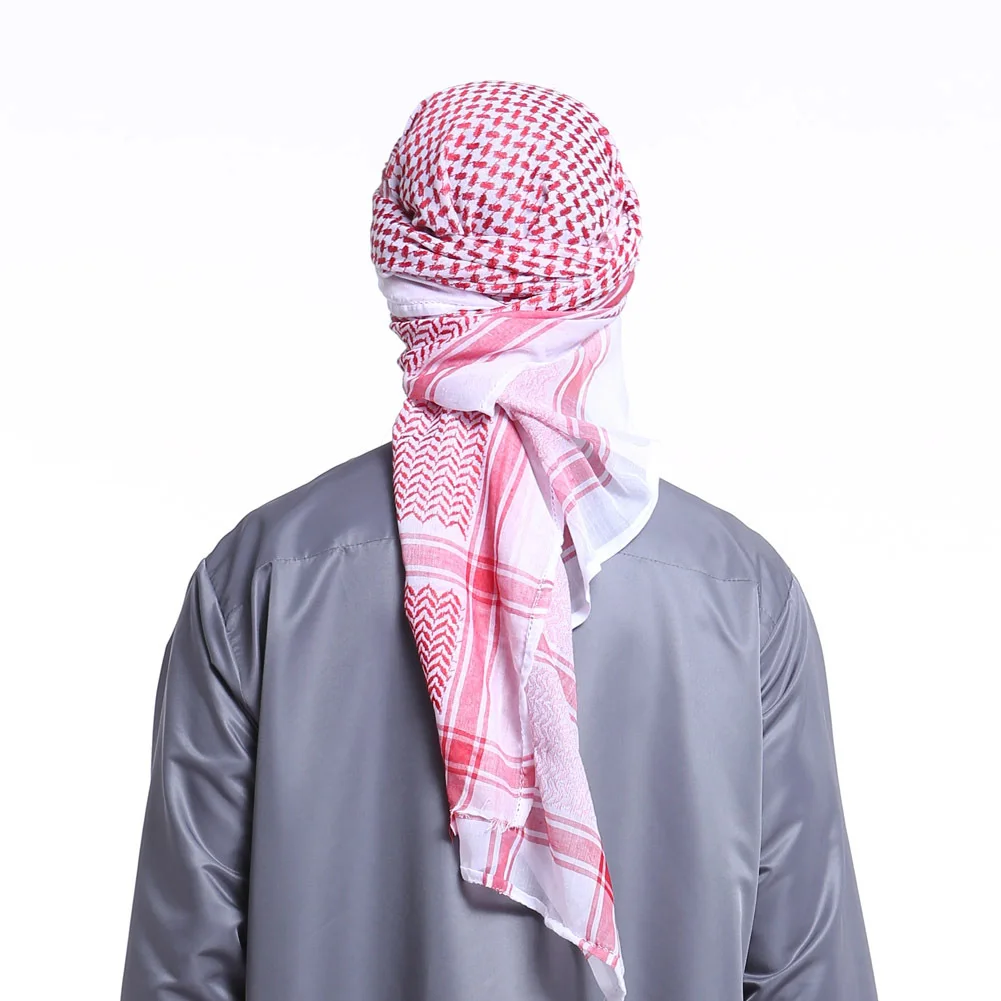 

Men Muslim Head Scarf Islamic Printed Scarf Turban Arabic Head Cover SSA-19ING