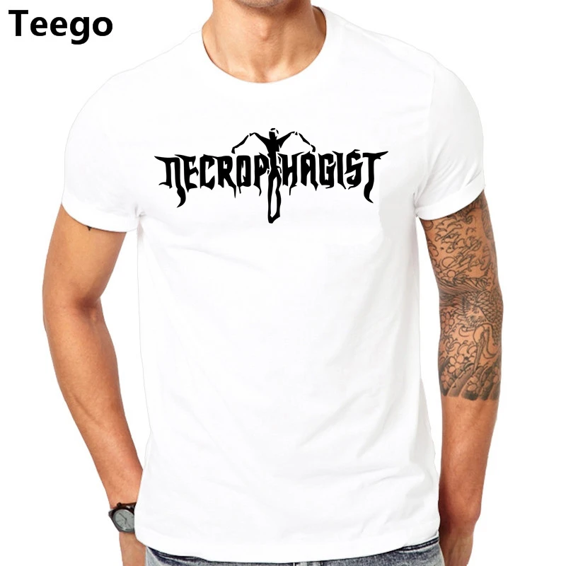 NECROPHAGIST эпитафии логотип футболка новый Мода 2017 г. Горячая Топы Рубашка с кгруглой
