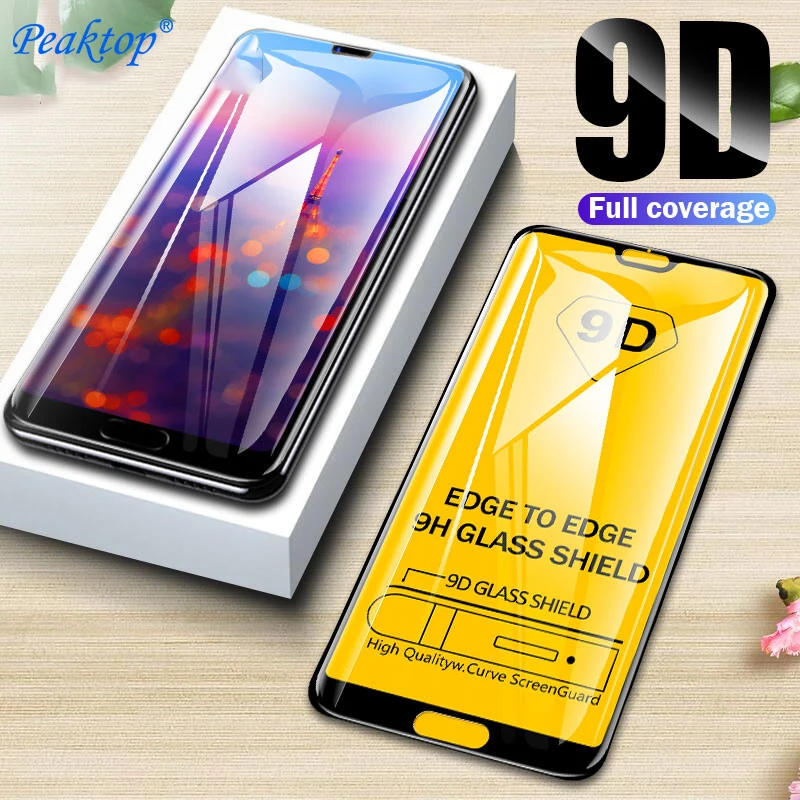 

2pcs 9D Full Cover Screen Protector Glass on the For Huawei P20 Lite P20 Pro P Smart Tempered Glass For Honor 8X Protective Film