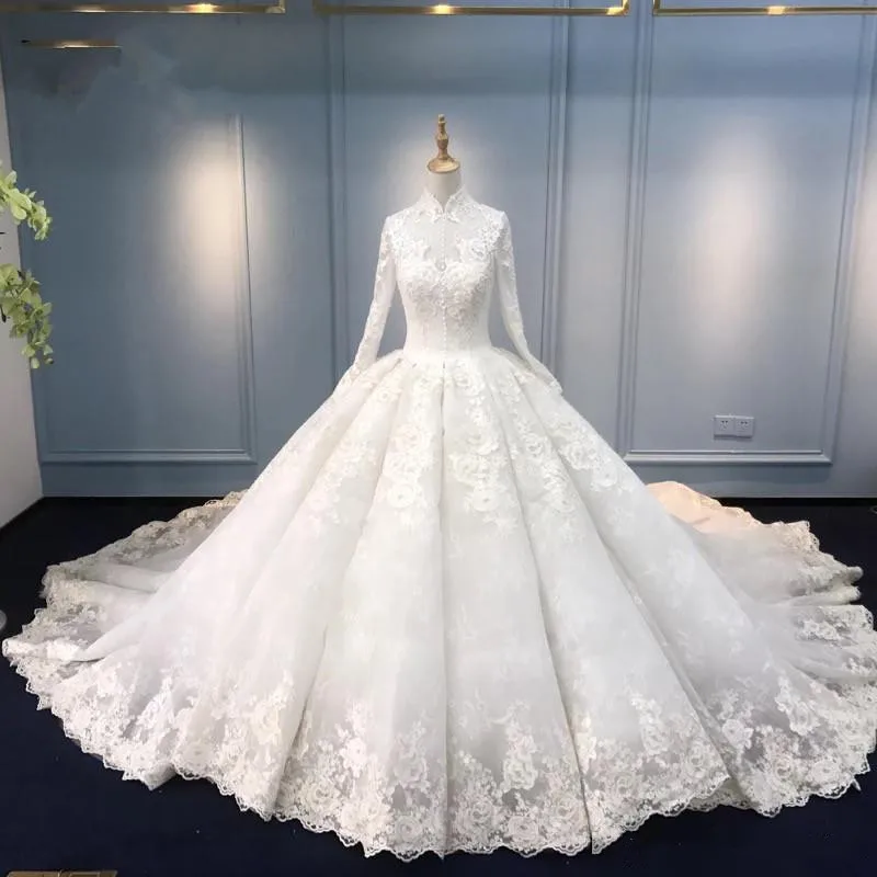 latest-muslim-wedding-dresses-ball-gown-high