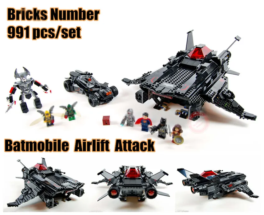 

New Flying Fox Batmobile Airlift Attack fit Batman figures Justice League Superman Building block bricks Toy 76087 kid