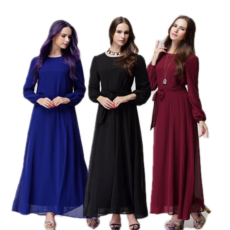 

Plus Size Vestidos Abaya Dubai Kaftan Chiffon Muslim Dress Women Robe Musulmane Longue Caftan Elbise Turkish Islamic Clothing