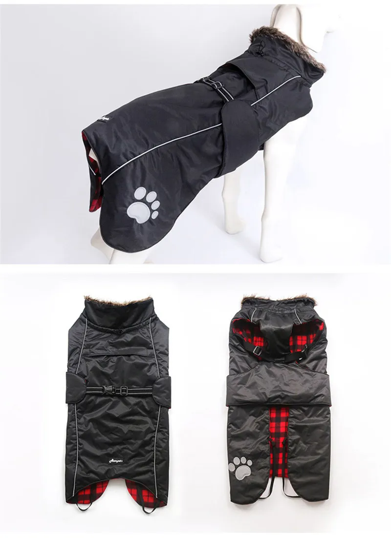Высокое качество 5XL одежда для больших собак зимняя теплая ветрозащитная куртка для больших собак водонепроницаемая одежда для домашних животных Прямая поставка
