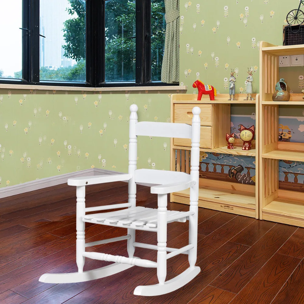Classic White Wooden Children Kids Rocking Chair Slat Back Furniture Bedroom HW56401 Classic White Wooden Children Kids Rocking Chair Slat Back Furniture Bedroom HW56401