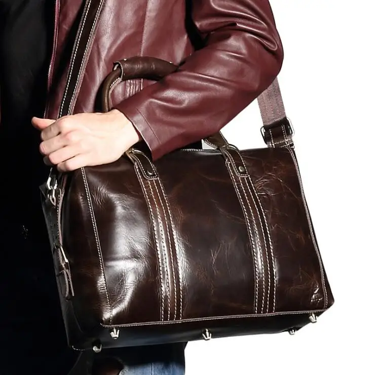 

Genuine leather Men Handbags Laptop Business Men's Shoulder Bag Large Space Crossbody Bags