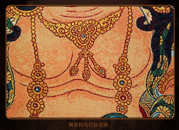 140 см-Топ ручной работы шелк Thangka-Тибетский буддизм Тханг-га-эффективная защита желтое состояние Бог желтый джамбала Будда искусство