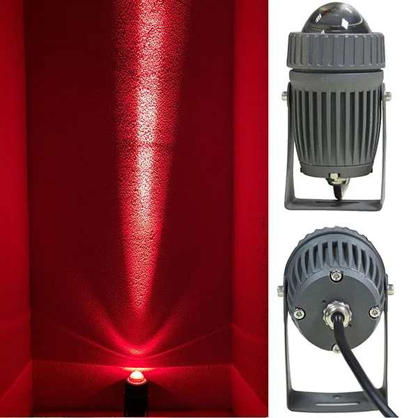 Профессиональный оптический дизайн, уличный светодиодный прожектор, светильник 10 Вт, Светодиодный точечный светильник, напольный светильник, узкий угол, прожектор, светильник AC100, 240 В - Испускаемый цвет: Red
