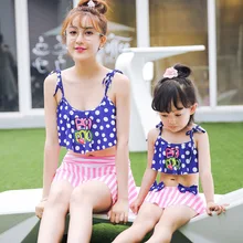 Купальник для женщин; детский купальник «Мама и я»; одежда для мамы и дочки; пляжная одежда бикини с юбкой; Детские купальники для мам