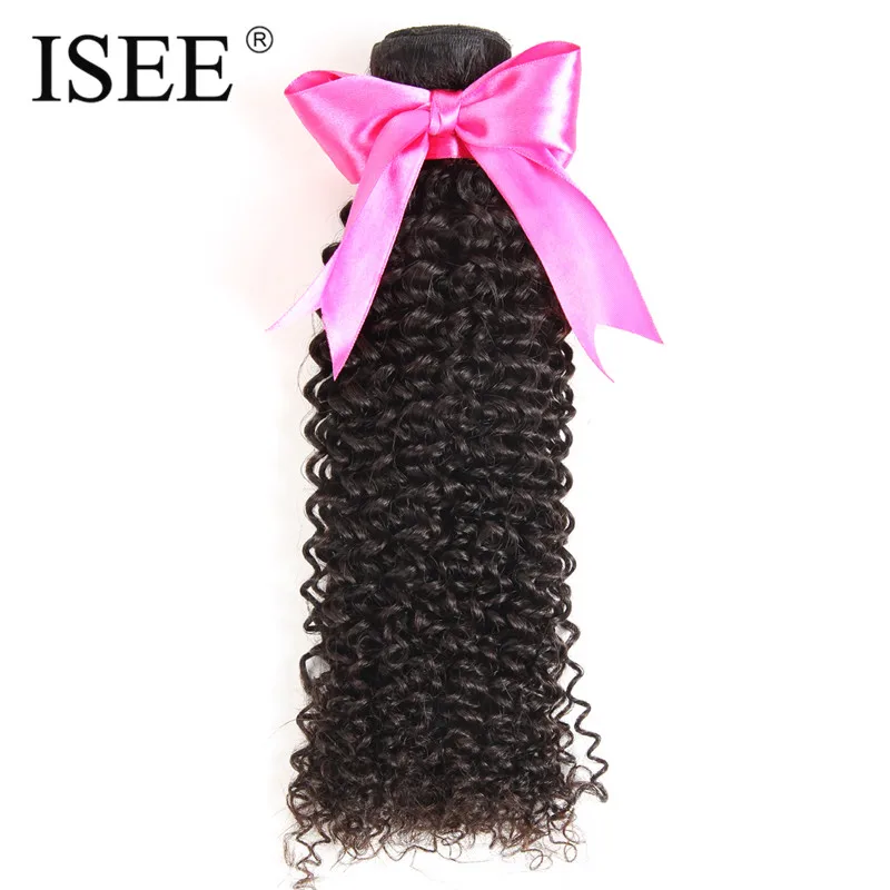ISEE Remy font b Hair b font Extension Brazilian Kinky Curly font b Human b font