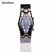 Irisshine i0866 marque de luxe Hommes montres montre homme Lava Style Samouraï de Fer Noir Bracelet LED Japonais Inspiré Montre