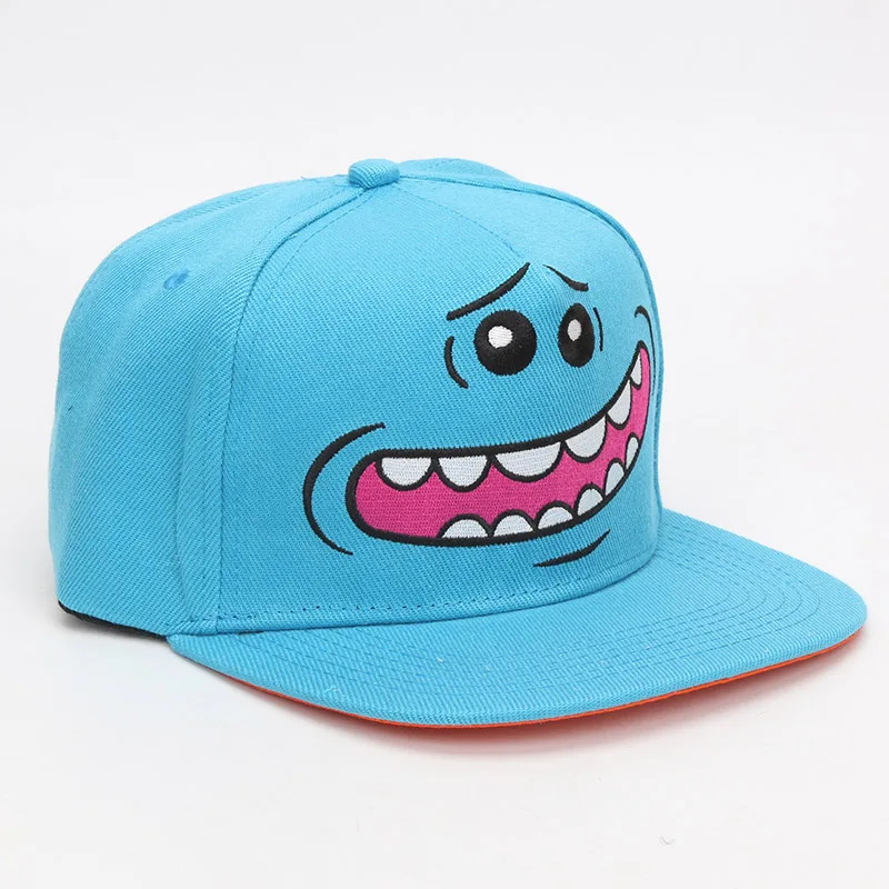 Мультфильм Рик и шапка Морти мистер Meeseeks причудливый Регулируемый Casquette бейсболка хип-хоп Snapback кепки s головные уборы - Цвет: Синий