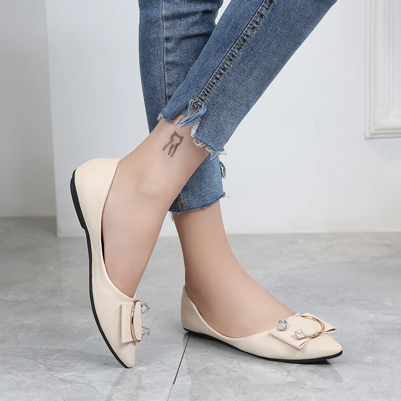 

Odinokov Women Flats Fashion High Quality Basic Mixed Colors Pointy Toe Ballerina Ballet Flat Slip On Comfortable Shoes