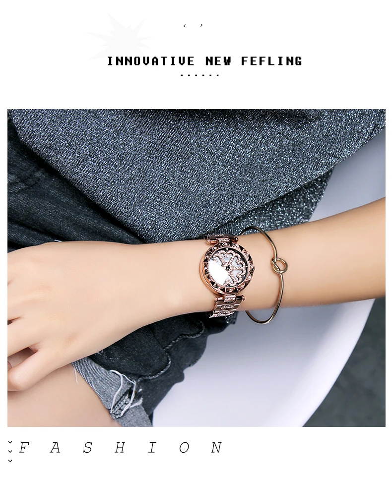 Dimini вращающийся циферблат роскошные женские часы дамские часы с бриллиантами кварцевые наручные часы из нержавеющей стали золотые женские часы подарки