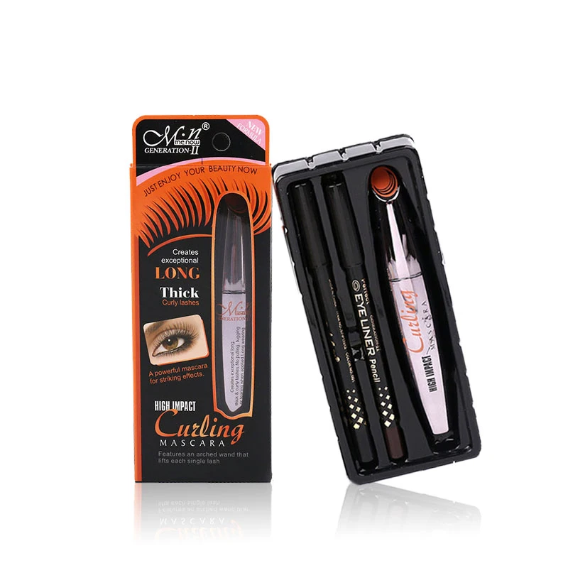 

Mascara with 2pcs Eyebrow Eye Pencil Waterproof Curling and Thick Eye Eyelashes Makeup Volume Mascara
