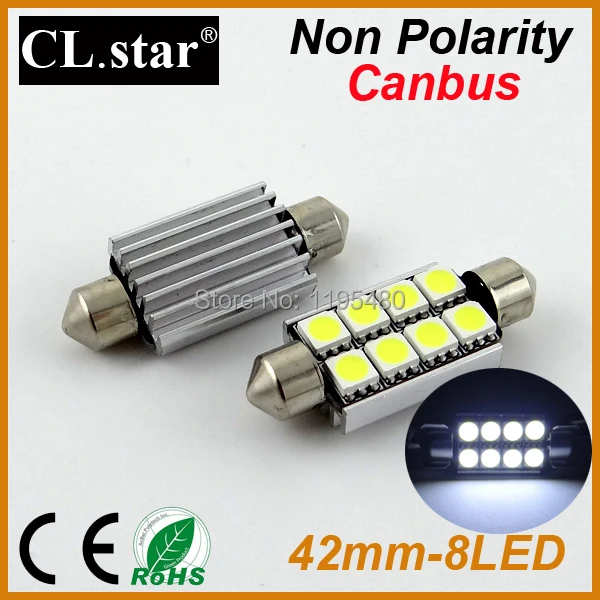 10pcs Supe quality No polarity C5W 41mm 42mm 8smd 211-2 212-2 214-2 6451 6411 canbus festoon led Interior dome map Light | Автомобили и