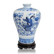 Керамика синий и белый фарфоровая ваза современная мода украшения дома ремесла Дракон