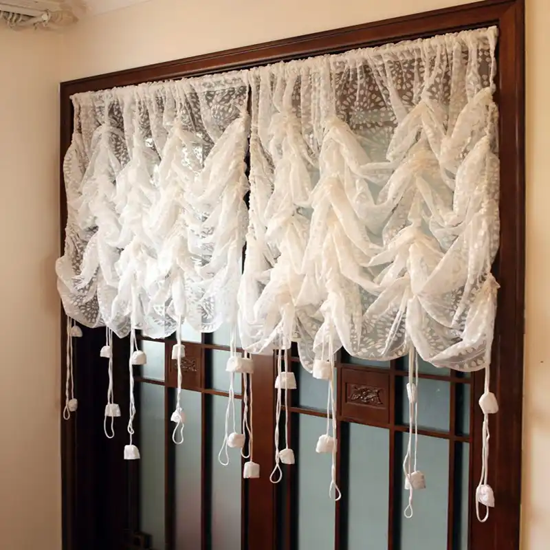 1 Panel Korean Style White Lace Flower Translucidus Pocket Rod