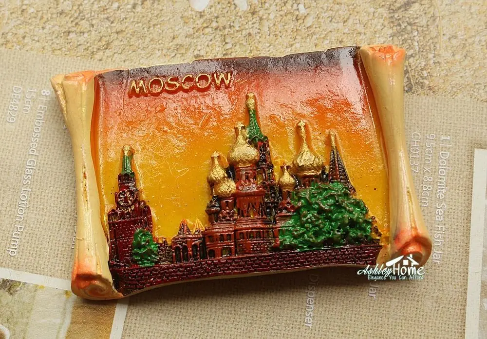 Россия красная площадь Собор Василия Блаженного туристический сувенир 3D магнит